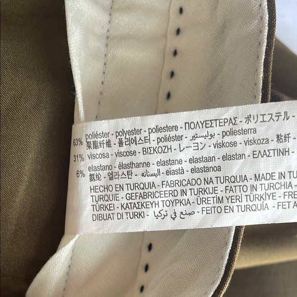 Zara Olive Green High-Waisted Trousers - Picture 6 of 6